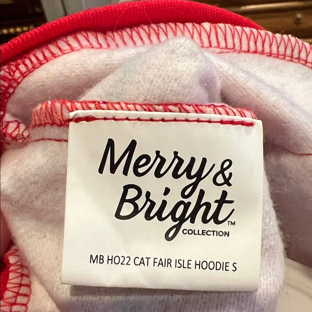 NWT Merry & Bright Collection Holiday Christmas Hoodie Reindeer Cat apperal Dog